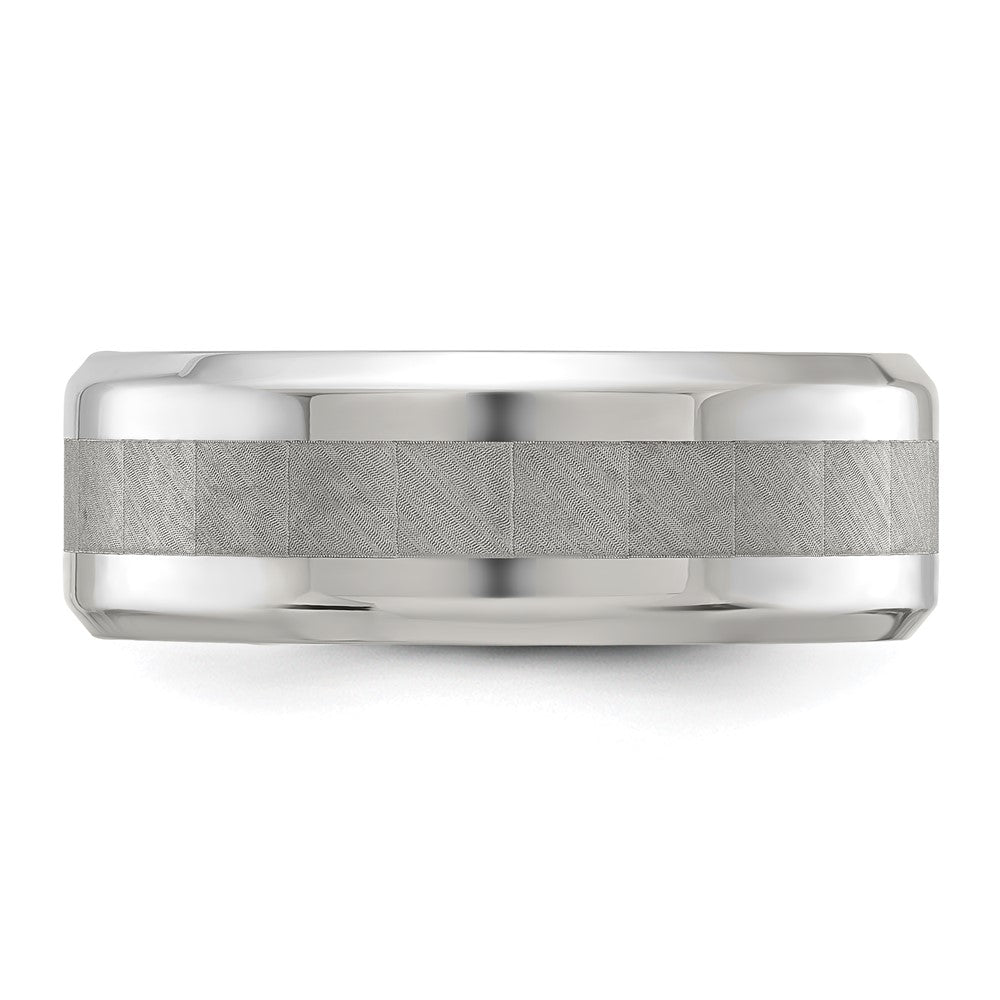 Chisel Stainless Steel Polished with Brushed Center 8mm Band