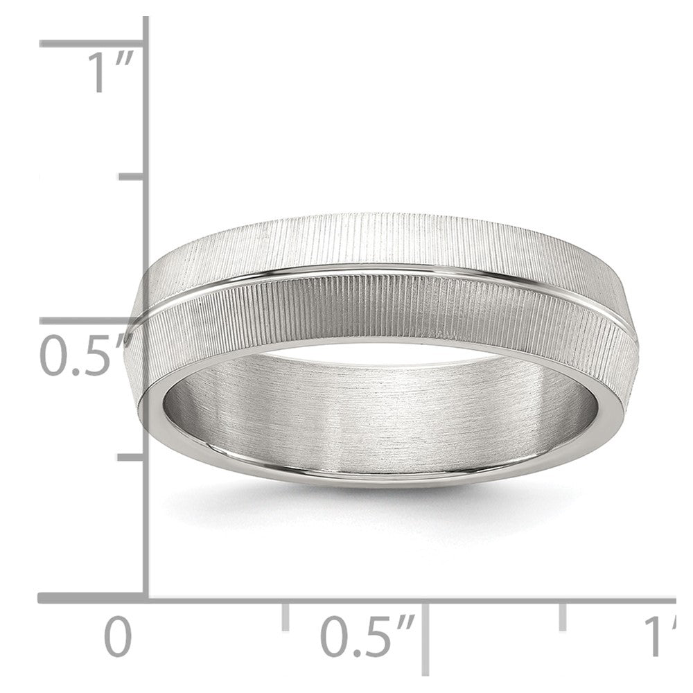Chisel Stainless Steel Polished and Textured 6mm Band