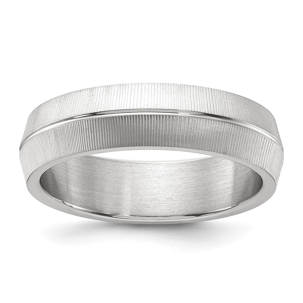 Chisel Stainless Steel Polished and Textured 6mm Band