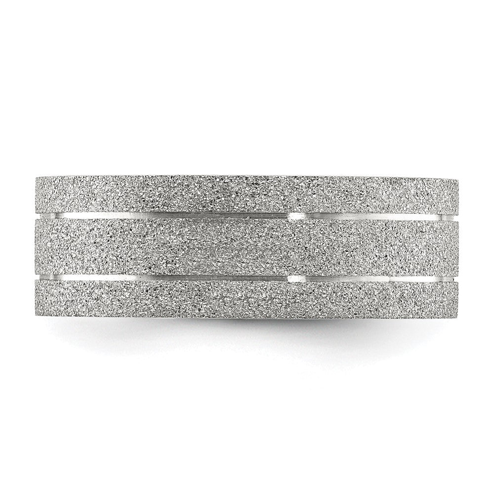 Chisel Stainless Steel Polished Laser-cut and Grooved 8mm Band