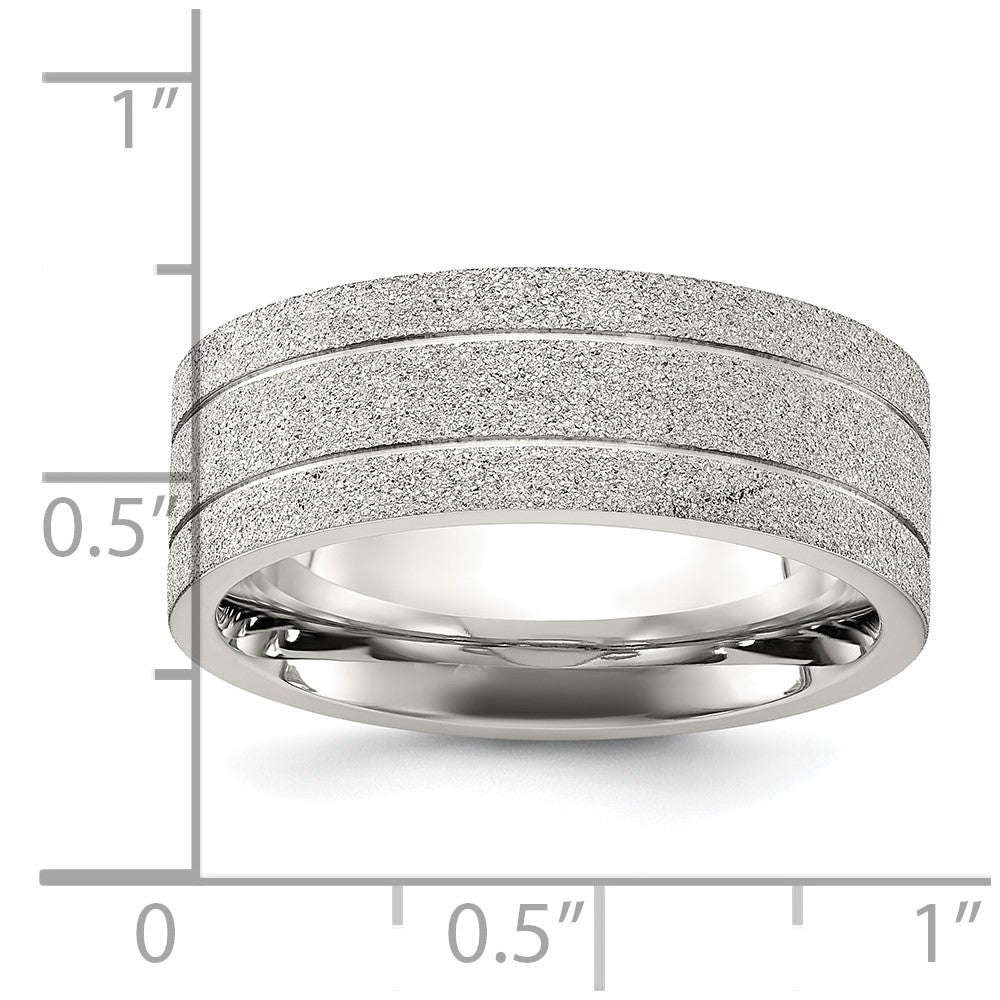 Chisel Stainless Steel Polished Laser-cut and Grooved 8mm Band