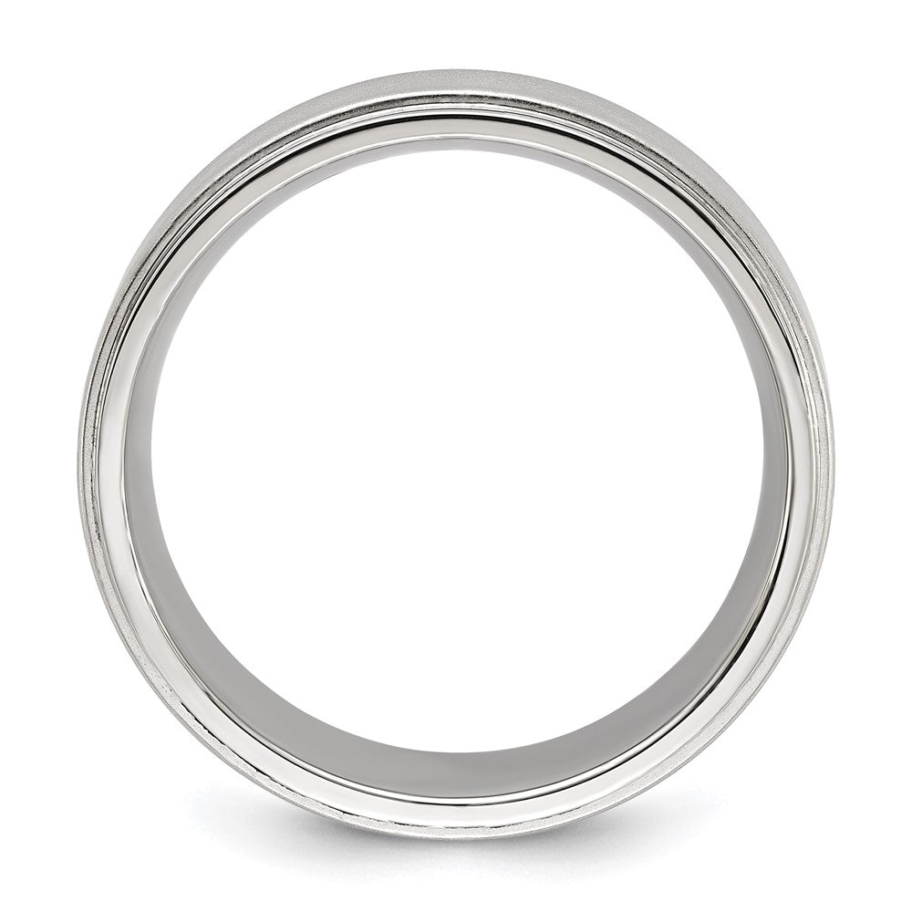 Chisel Stainless Steel Polished with Brushed Center 8mm Band