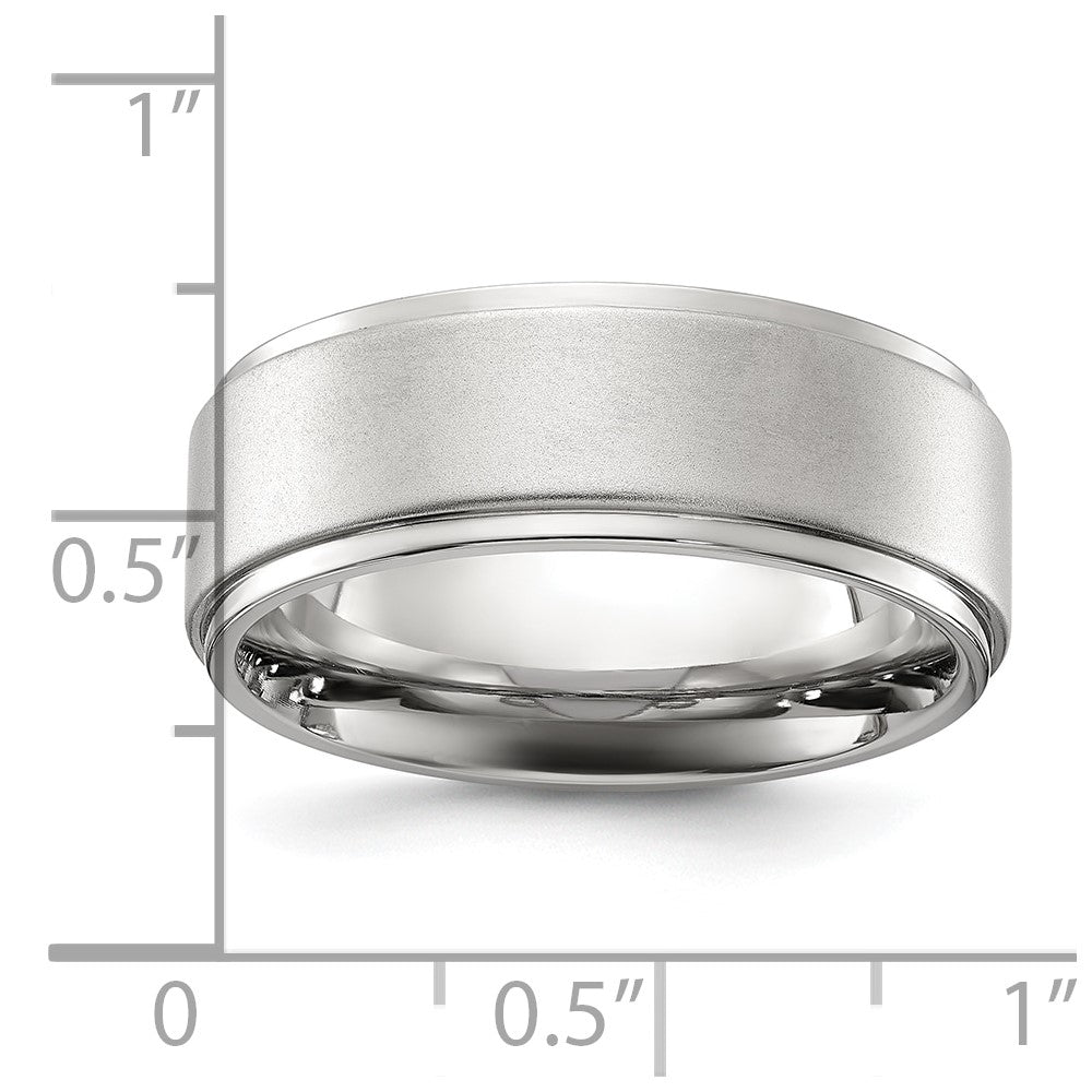 Chisel Stainless Steel Polished with Brushed Center 8mm Band