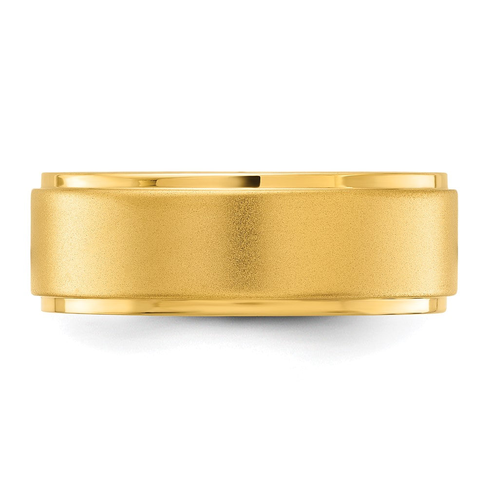 Chisel Stainless Steel Polished Yellow IP-plated Brushed Center 8mm Band