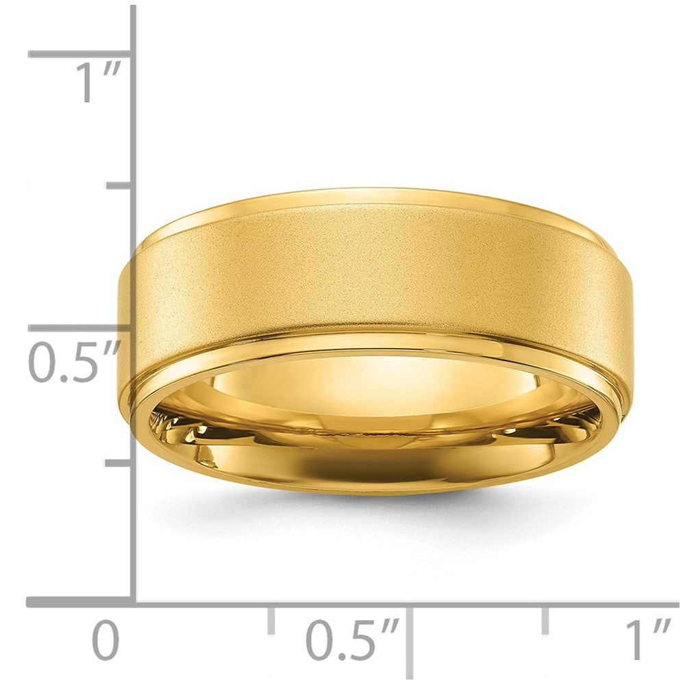 Chisel Stainless Steel Polished Yellow IP-plated Brushed Center 8mm Band