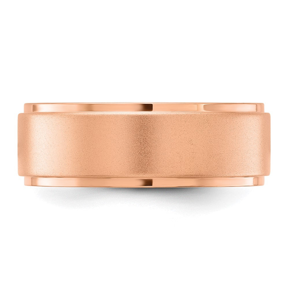 Chisel Stainless Steel Polished Rose IP-plated Brushed Center 8mm Band