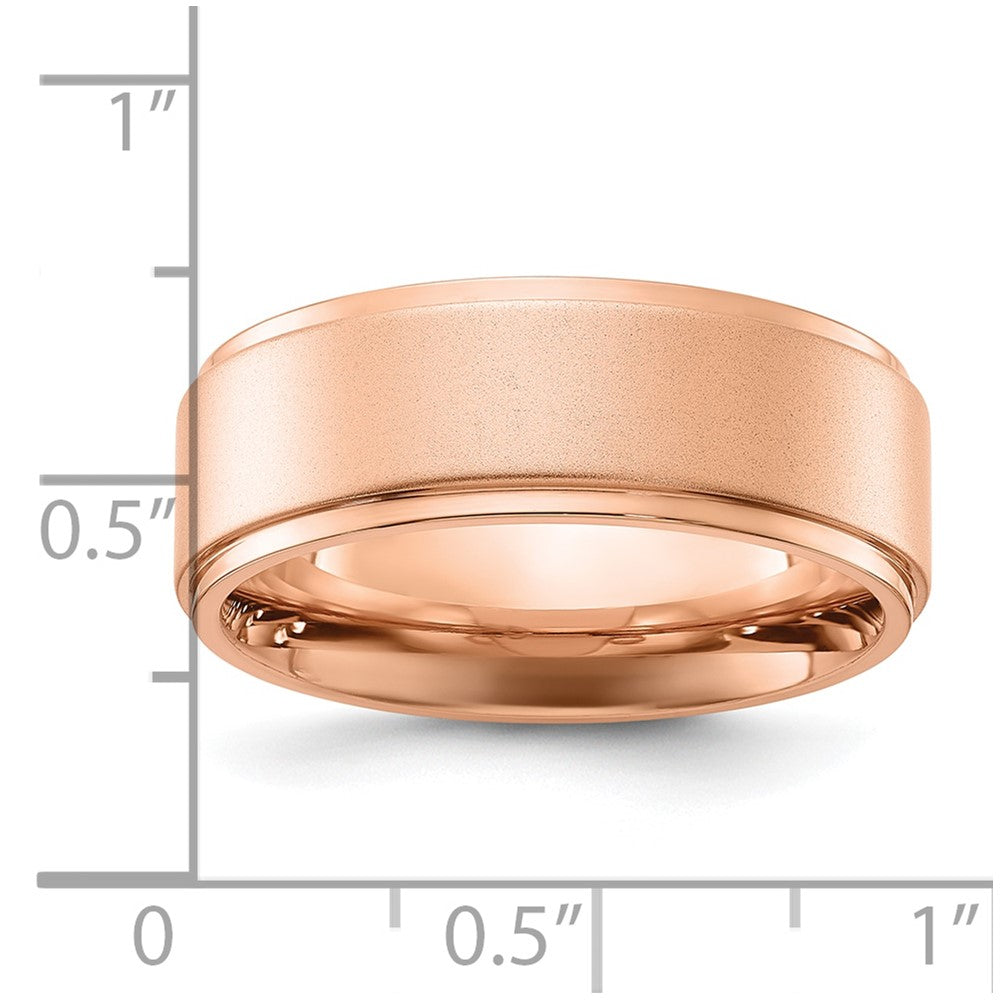 Chisel Stainless Steel Polished Rose IP-plated Brushed Center 8mm Band