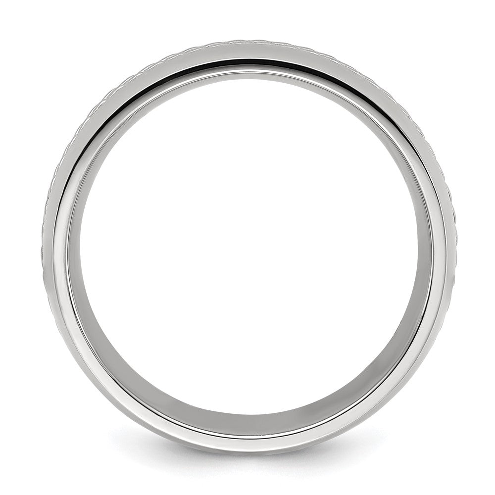 Chisel Stainless Steel Polished with Chain Inlay 7mm Center