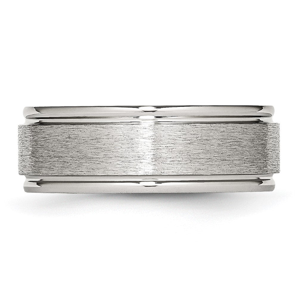 Chisel Stainless Steel Brushed and Polished 8mm Grooved Edge Band