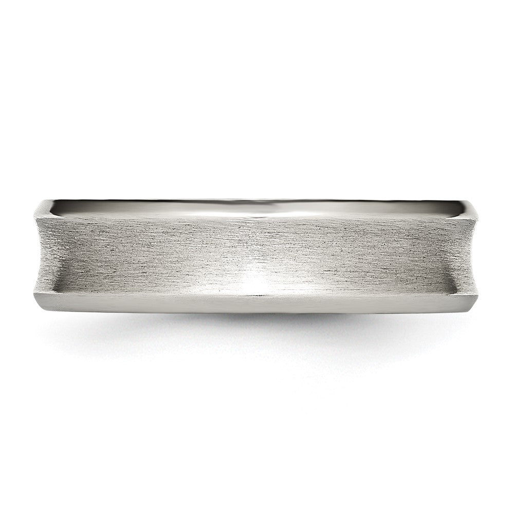 Chisel Stainless Steel Brushed and Polished Concave 6mm Beveled Edge Band