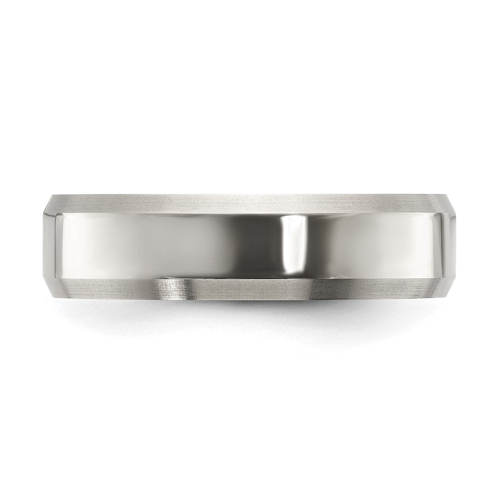 Titanium Polished with Brushed and Beveled Edge 6mm Band