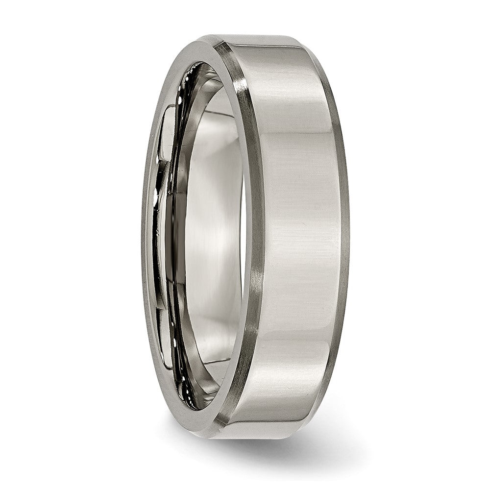 Titanium Polished with Brushed and Beveled Edge 6mm Band