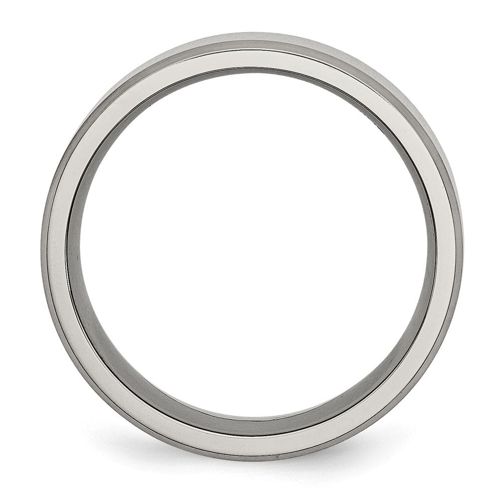 Titanium Polished with Brushed and Beveled Edge 8mm Band