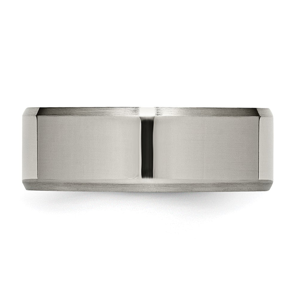 Titanium Polished with Brushed and Beveled Edge 8mm Band