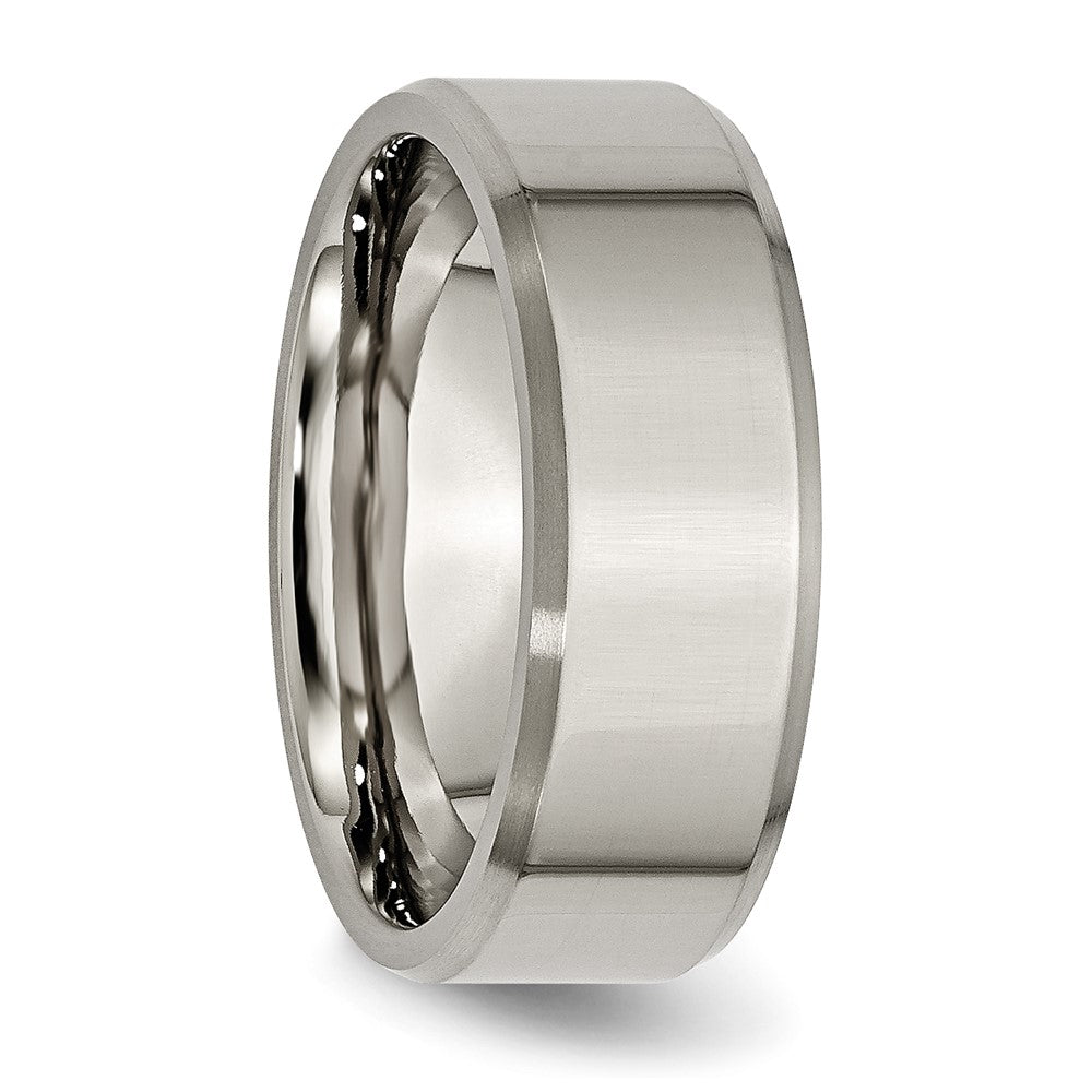 Titanium Polished with Brushed and Beveled Edge 8mm Band