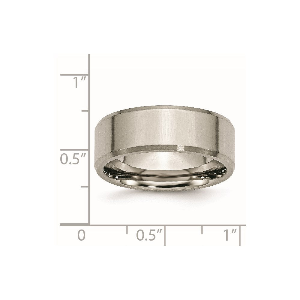 Titanium Polished with Brushed and Beveled Edge 8mm Band