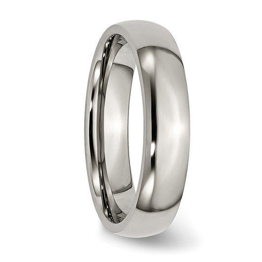 Chisel Titanium Polished 5mm Half Round Band