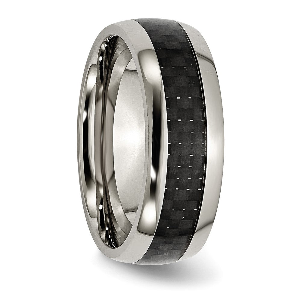 Chisel Cobalt Polished Black Carbon Fiber Inlay 8mm Band