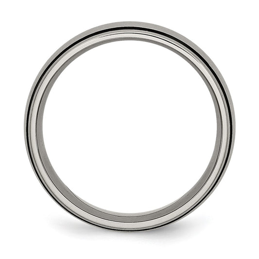Chisel Titanium Brushed with Black Rubber 8mm Band