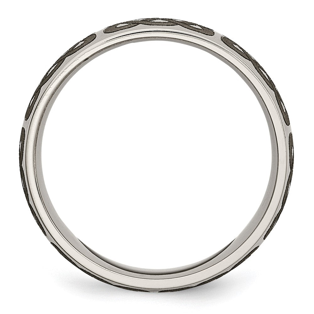 Chisel Titanium Polished Celtic Laser Design 8mm Band