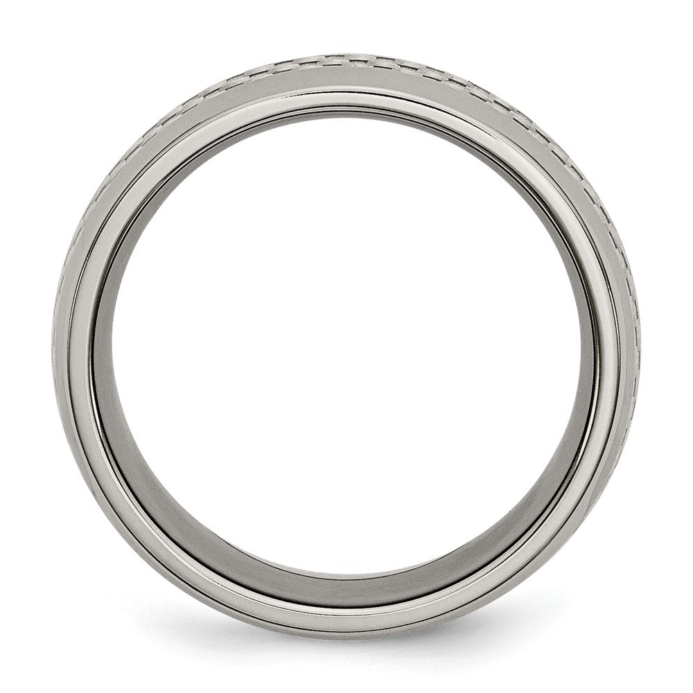 Titanium Polished w/Grey Carbon Fiber Inlay 8mm Band