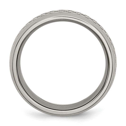 Titanium Polished w/Grey Carbon Fiber Inlay 8mm Band
