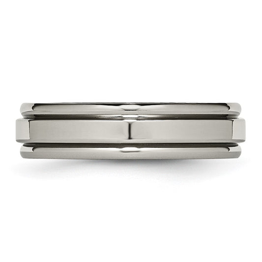Chisel Titanium Polished 6mm Grooved Edge Band