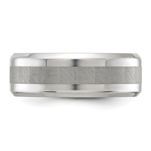 Chisel Titanium Polished with Brushed Center 8mm Band