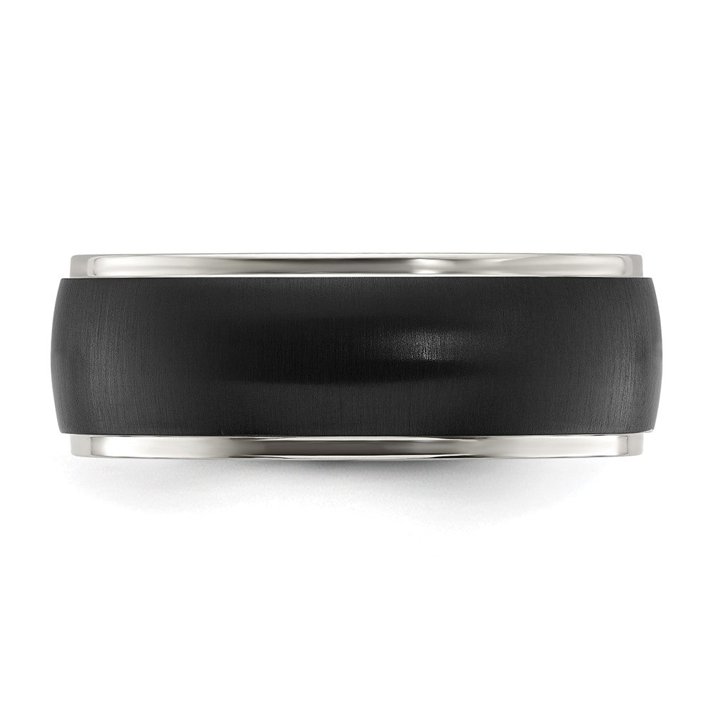 Chisel Titanium Polished with Brushed Black IP-plated Center 8mm Band