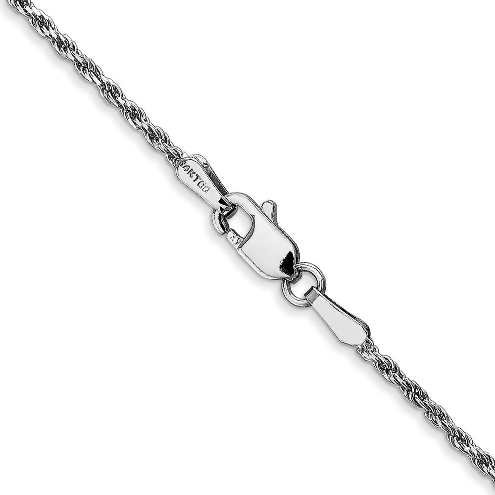14K White Gold 1.3mm Diamond-cut Machine Made Rope with Lobster Clasp Chain Chain
