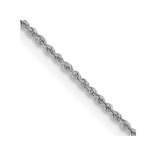 14K White Gold 1.5mm Regular Rope with Lobster Clasp Chain
