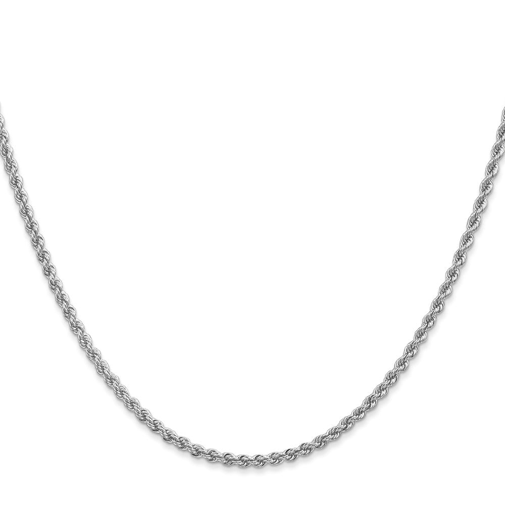 14K White Gold 2.25mm Regular Rope with Lobster Clasp Chain