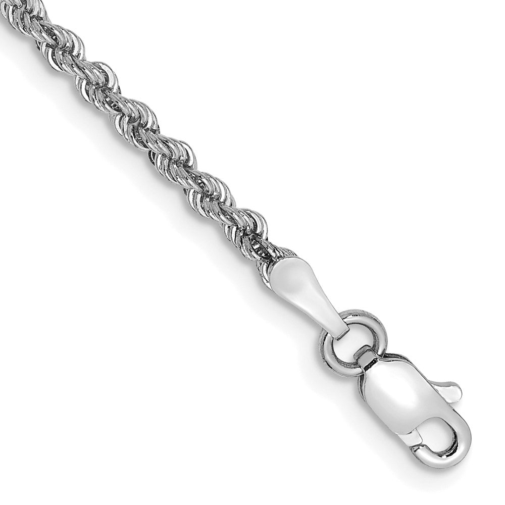 14K White Gold 2.25mm Regular Rope with Lobster Clasp Chain