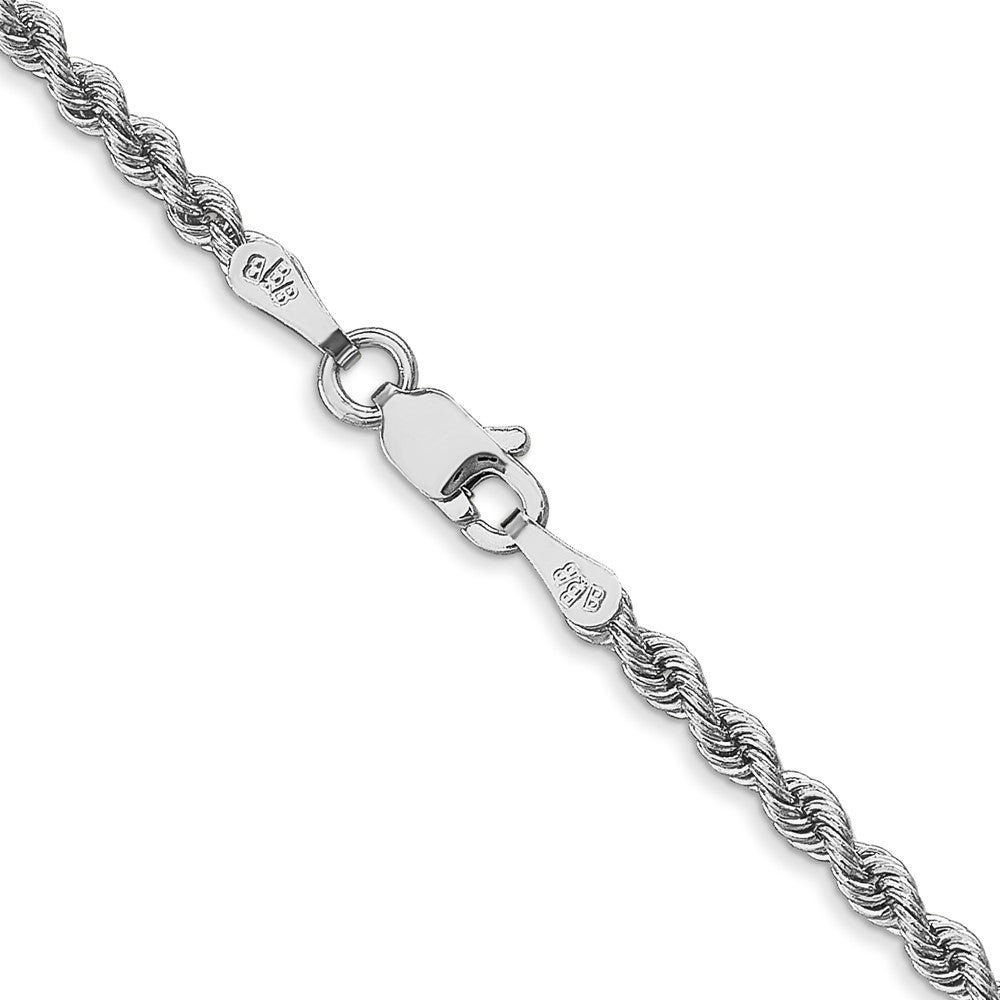 14K White Gold 2.5mm Regular Rope with Lobster Clasp Chain