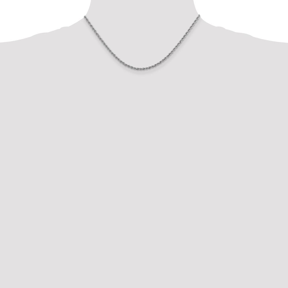 14K White Gold 2.5mm Regular Rope with Lobster Clasp Chain