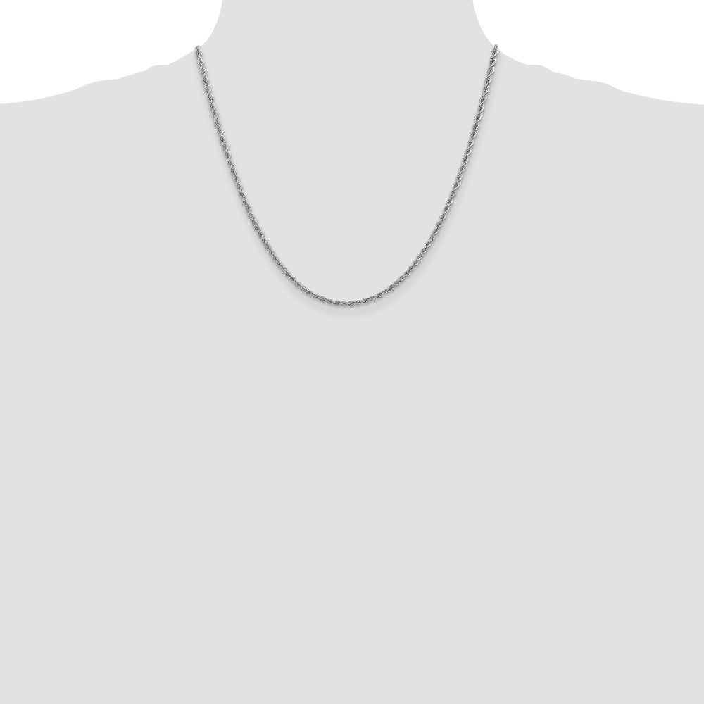 14K White Gold 2.5mm Regular Rope with Lobster Clasp Chain