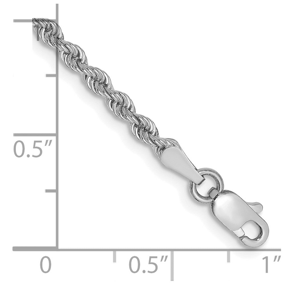 14K White Gold 2.5mm Regular Rope with Lobster Clasp Chain