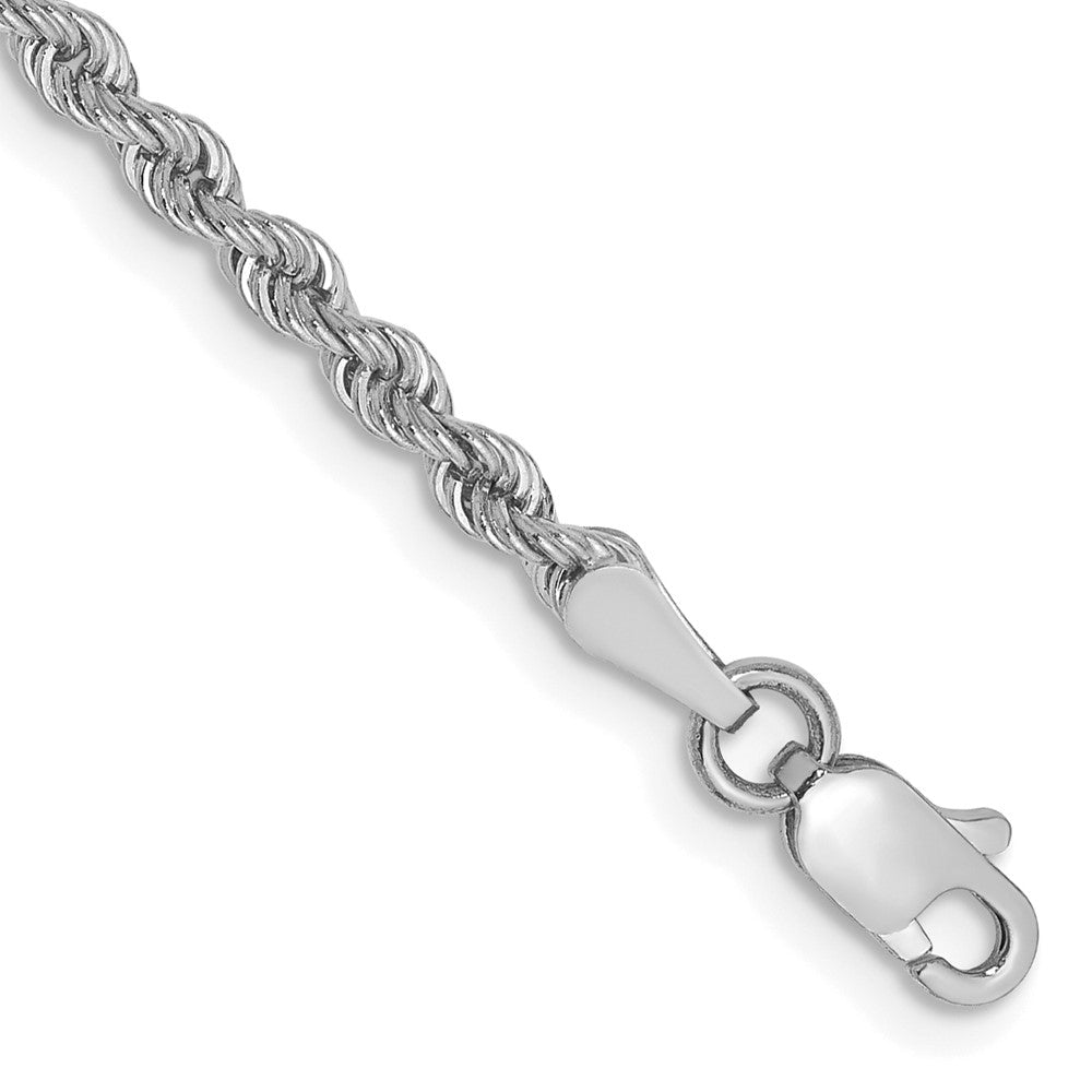 14K White Gold 2.5mm Regular Rope with Lobster Clasp Chain