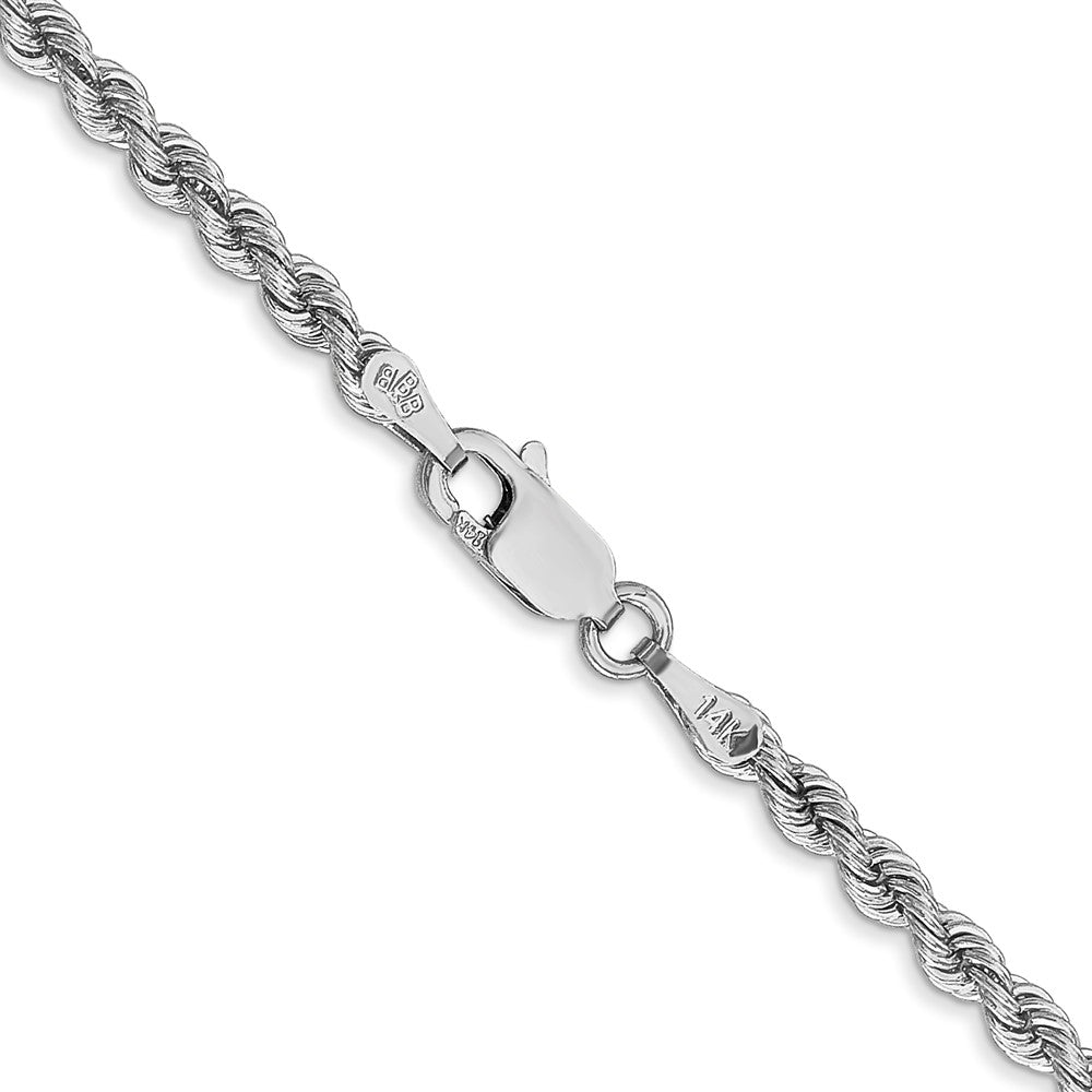 14K White Gold 2.75mm Regular Rope with Lobster Clasp Chain