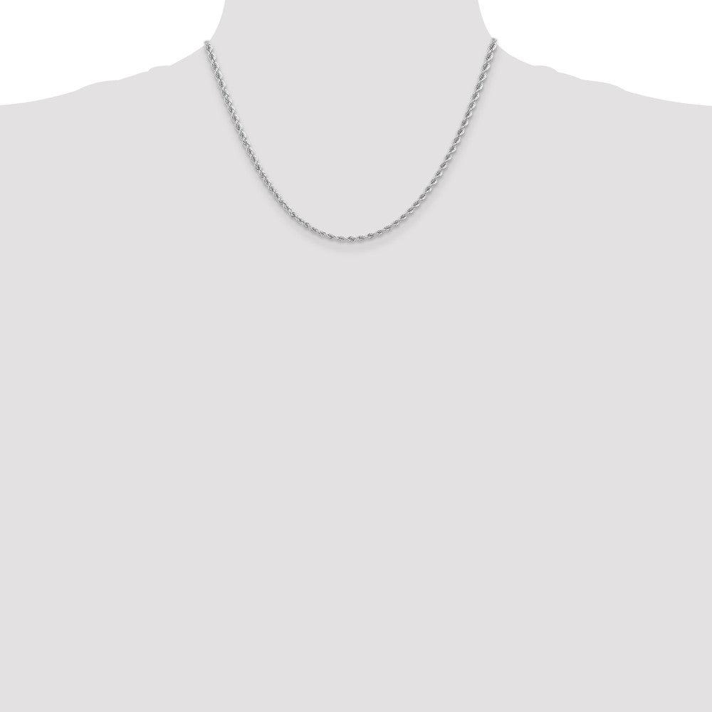 14K White Gold 2.75mm Regular Rope with Lobster Clasp Chain