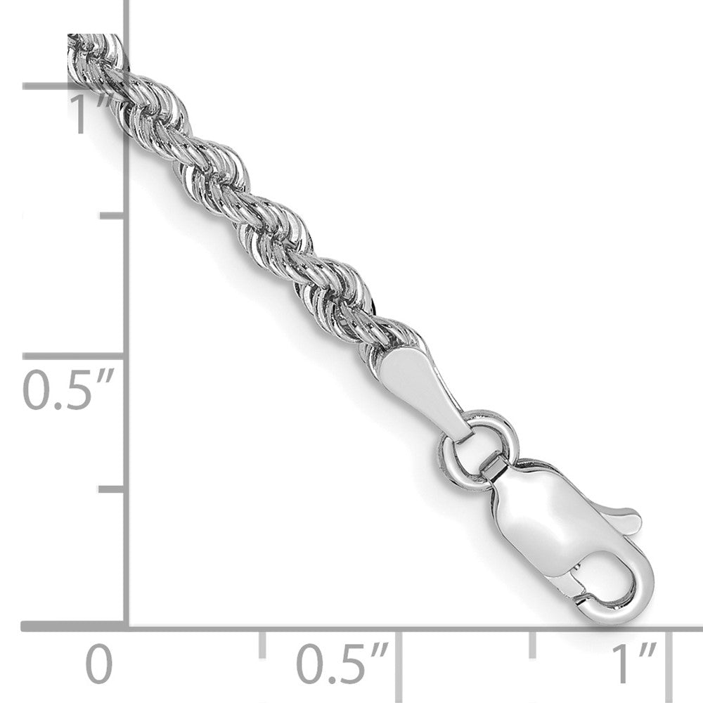 14K White Gold 2.75mm Regular Rope with Lobster Clasp Chain