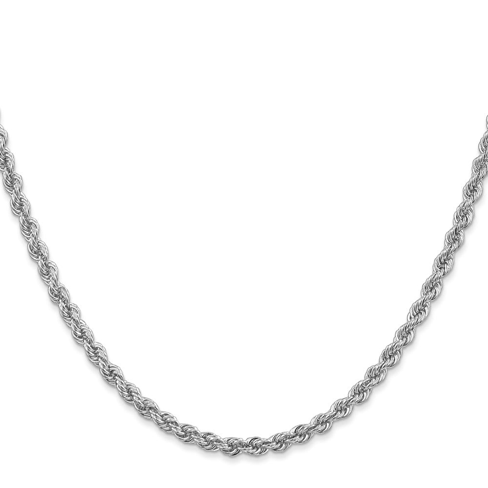 14K White Gold 3mm Regular Rope with Lobster Clasp Chain