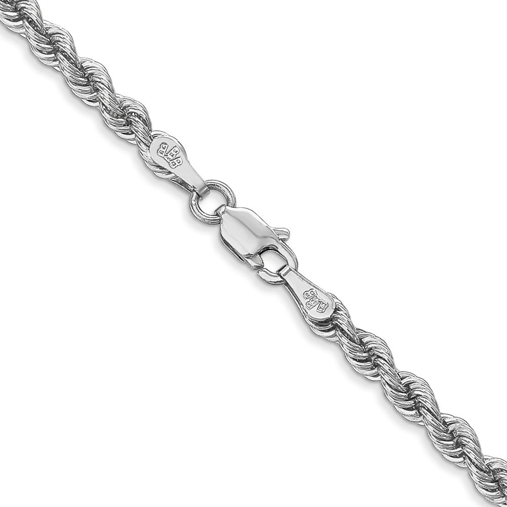 14K White Gold 3mm Regular Rope with Lobster Clasp Chain