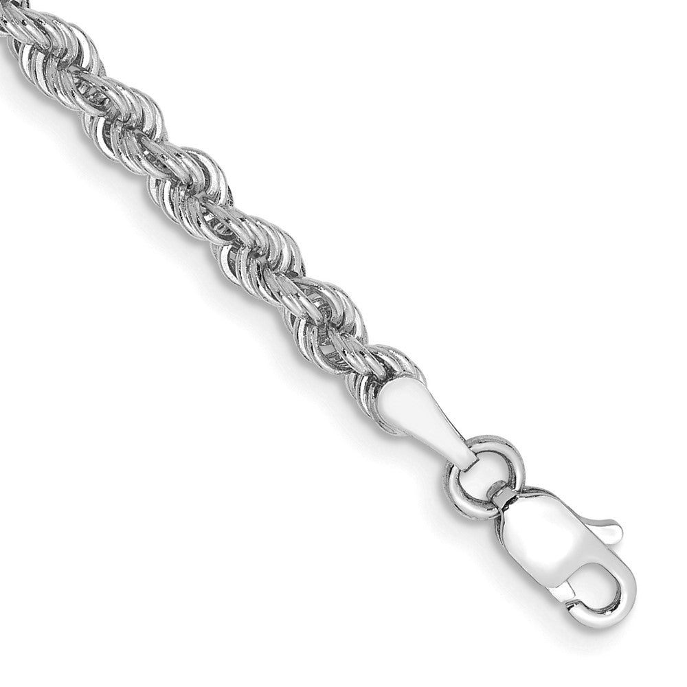 14K White Gold 3mm Regular Rope with Lobster Clasp Chain