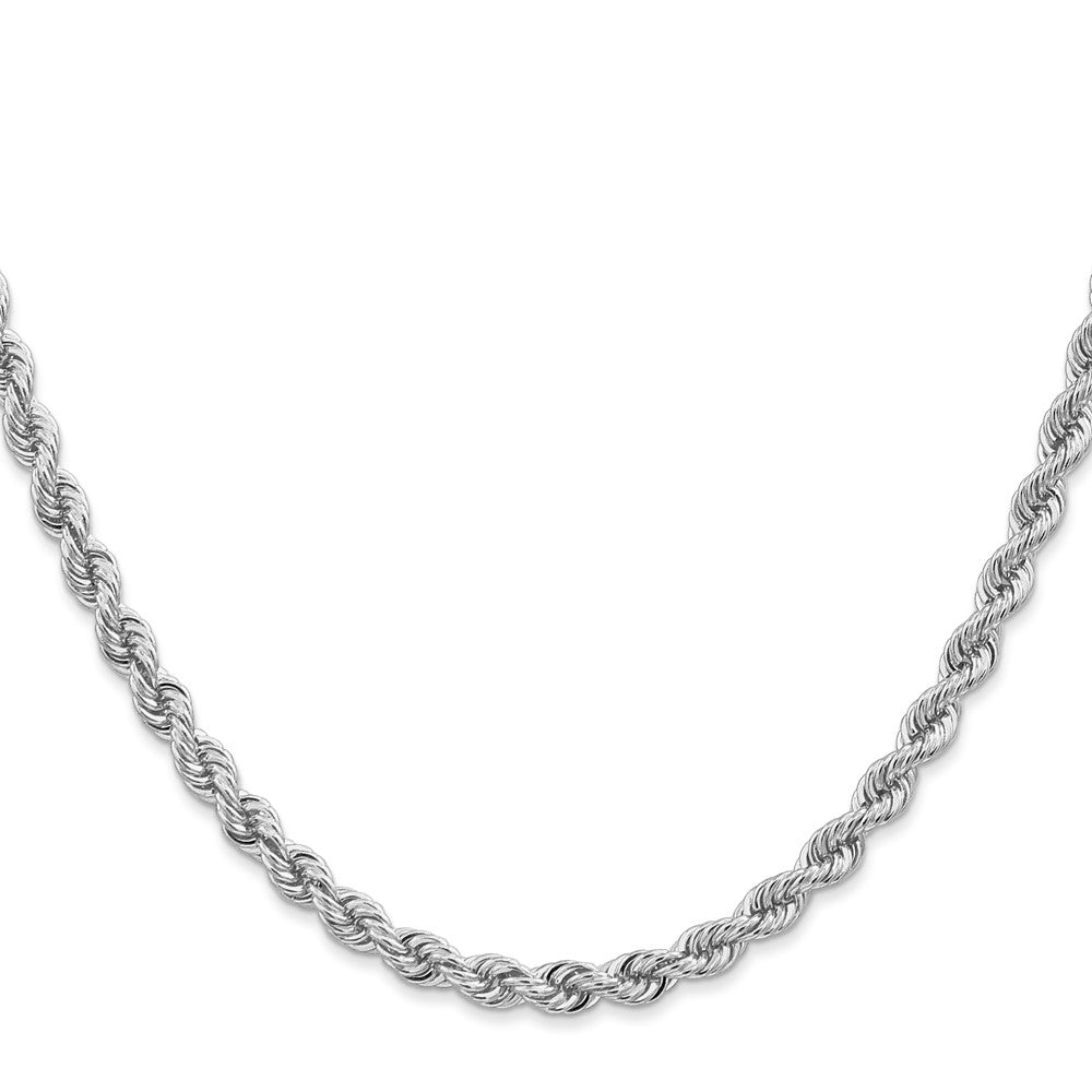 14K White Gold 4mm Regular Rope with Lobster Clasp Chain