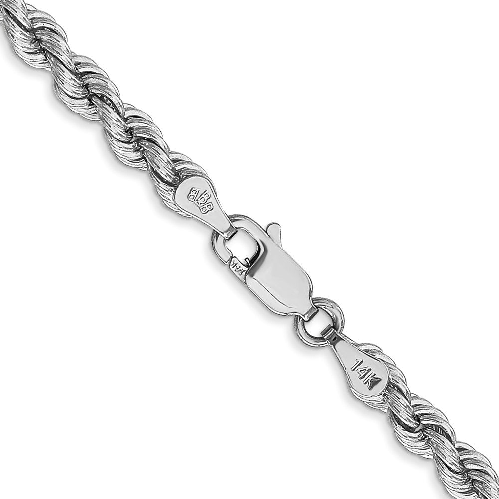 14K White Gold 4mm Regular Rope with Lobster Clasp Chain