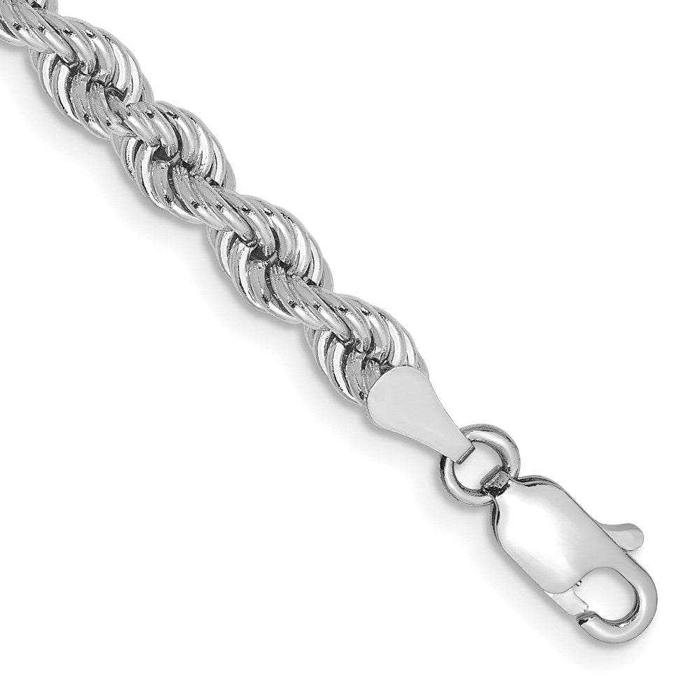 14K White Gold 4mm Regular Rope with Lobster Clasp Chain