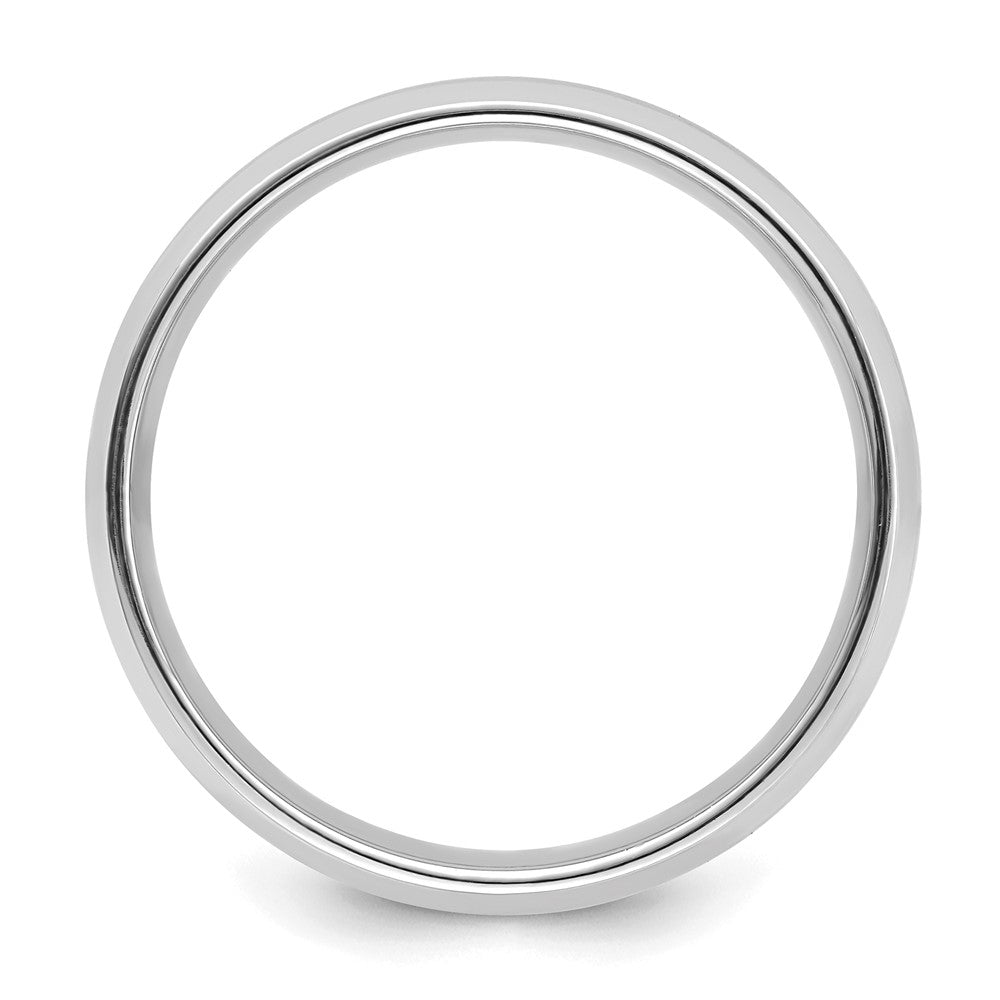 14k White Gold 6mm Heavyweight Comfort Fit Brushed Satin with Polished Beveled Edge Wedding Band