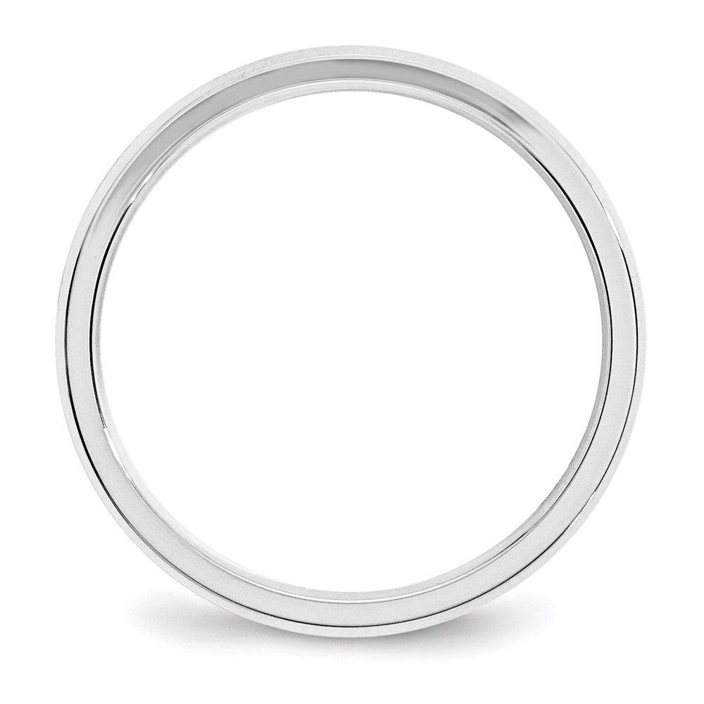 14k White Gold 3mm Beveled Edge Comfort Fit Wedding Band
