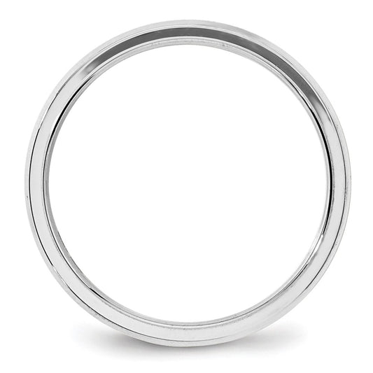 14k White Gold 4mm Beveled Edge Comfort Fit Wedding Band